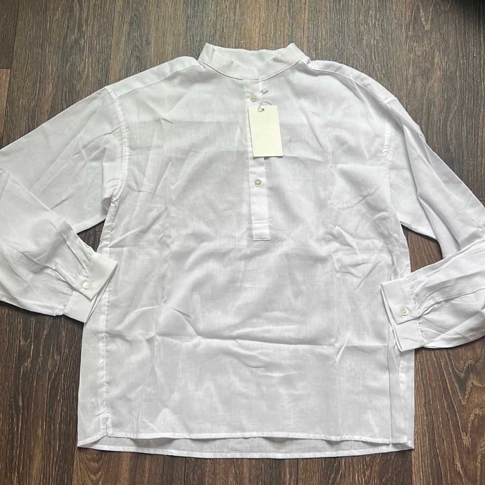 Band Collar Button Up Shirt